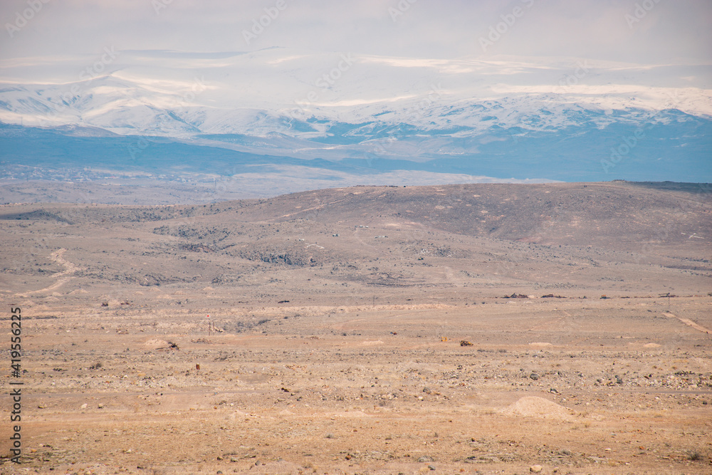 panorama from dessert and mountains panorama from dessert and mountains