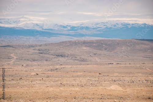 panorama from dessert and mountains