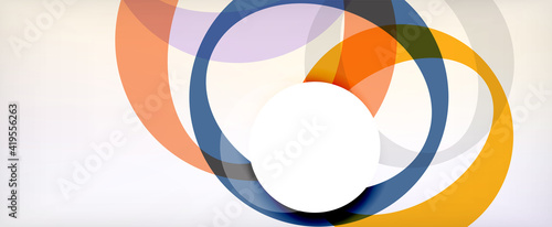 Ring geometric shapes, o letter repetition wallpaper. Abstract background for business or technology presentations, internet posters or web brochure covers