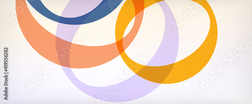 Ring geometric shapes, o letter repetition wallpaper. Abstract background for business or technology presentations, internet posters or web brochure covers