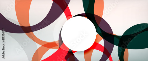 Ring geometric shapes, o letter repetition wallpaper. Abstract background for business or technology presentations, internet posters or web brochure covers