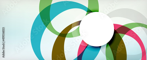 Ring geometric shapes, o letter repetition wallpaper. Abstract background for business or technology presentations, internet posters or web brochure covers