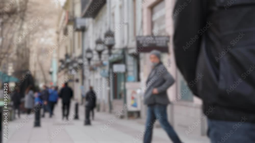 Blurred Crowd pandemic situation inside the city Blurred Crowd pandemic situation inside the city