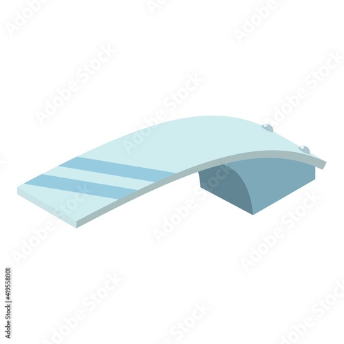 Glass diving board icon. Isometric of glass diving board vector icon for web design isolated on white background