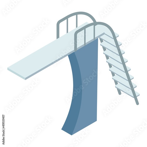 Ludder diving board icon. Isometric of ludder diving board vector icon for web design isolated on white background