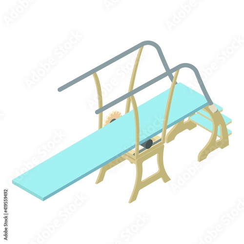 Plunge diving board icon. Isometric of plunge diving board vector icon for web design isolated on white background