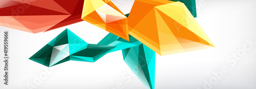 Vector 3d triangles and pyramids abstract background for business or technology presentations, internet posters or web brochure covers