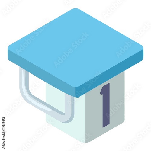 Square diving board icon. Isometric of square diving board vector icon for web design isolated on white background