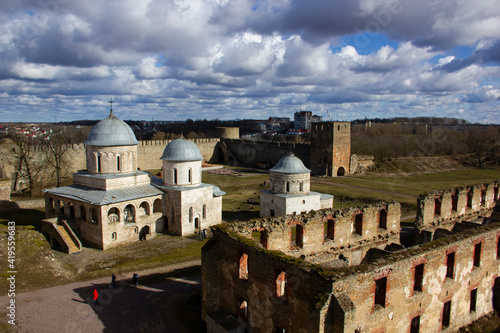 Church of the Assumption of the Blessed Virgin Mary in Ivangorod. Ivangorod Fortress Museum - the first Russian fortress in Russia.