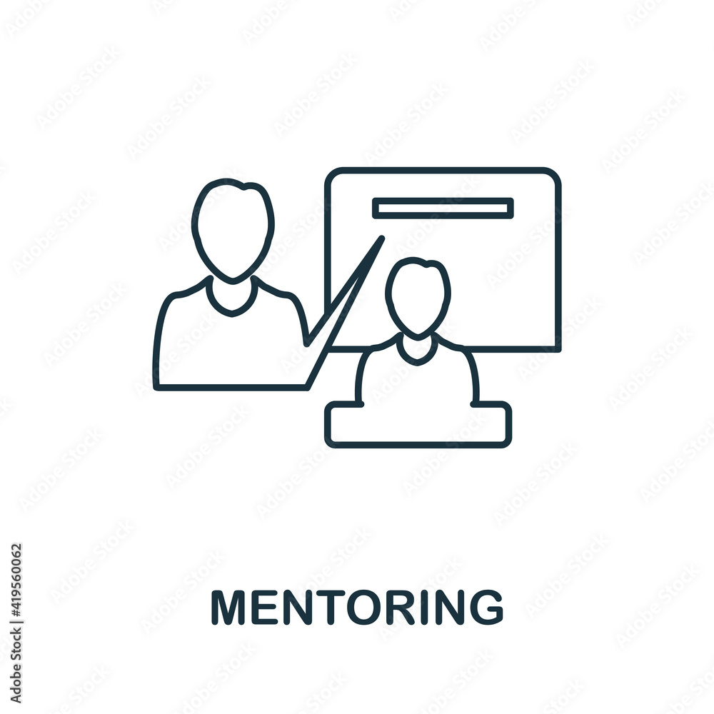 Mentoring icon. Simple element from team building collection. Creative Mentoring icon for web design, templates, infographics and more Mentoring icon. Simple element from team building collection. Creative Mentoring icon for web design, templates, infographics and more