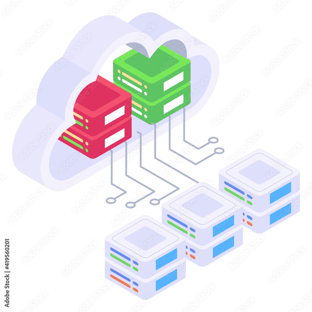 A cloud settings isometric icon design
A cloud settings isometric icon design