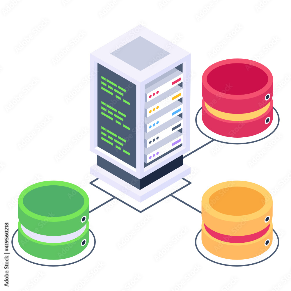 Icon of cloud network server in isometric design
Icon of cloud network server in isometric design
