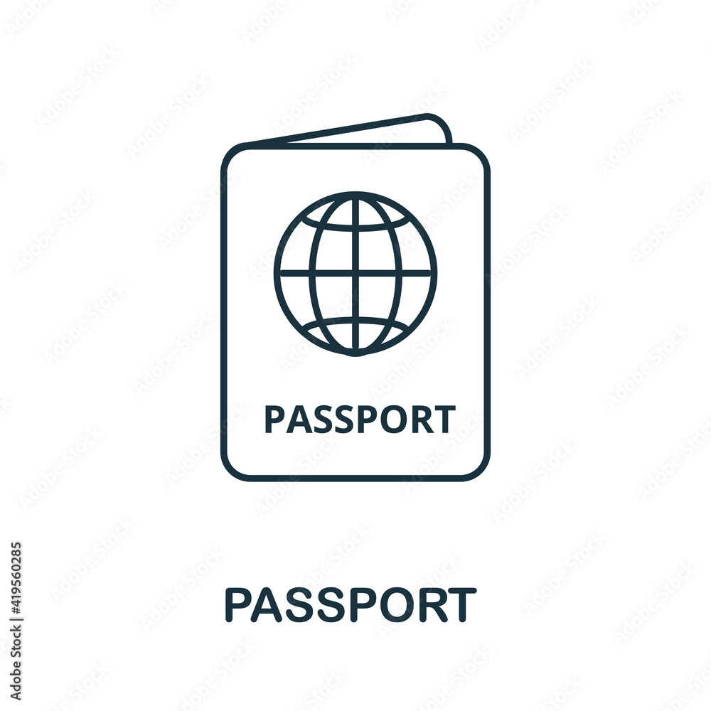 Passport icon. Simple illustration from vacation collection. Creative Passport icon for web design, templates, infographics and more Passport icon. Simple illustration from vacation collection. Creative Passport icon for web design, templates, infographics and more