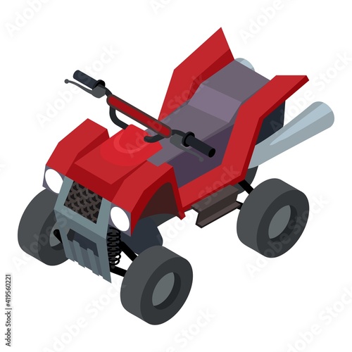 Atv quad bike icon. Isometric of atv quad bike vector icon for web design isolated on white background