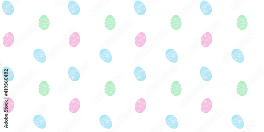 Seamless Easter pattern with painted eggs isolated on a white background Seamless Easter pattern with painted eggs isolated on a white background