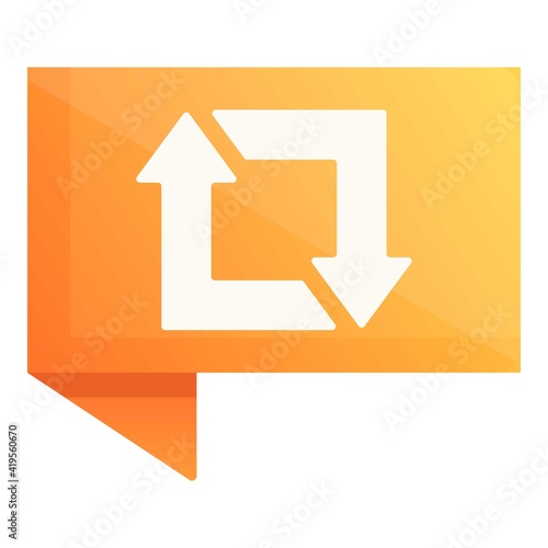 Repost chat icon. Cartoon of repost chat vector icon for web design isolated on white background