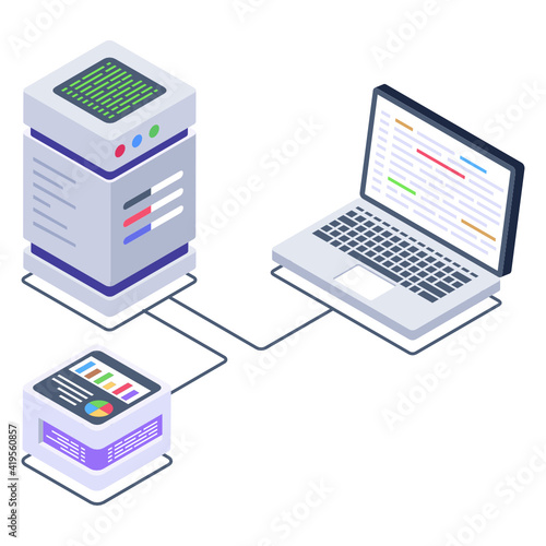  A data protection isometric icon design