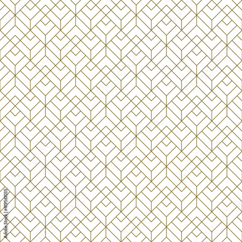 Seamless geometric pattern . Brown on white background .Average thickness lines .