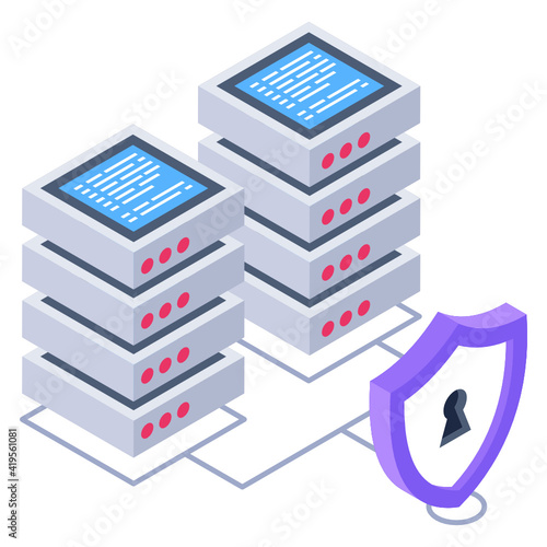 
A data protection isometric icon design

