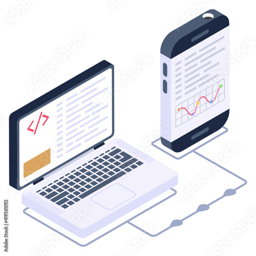 
Icon of cloud backup in modern isometric design

