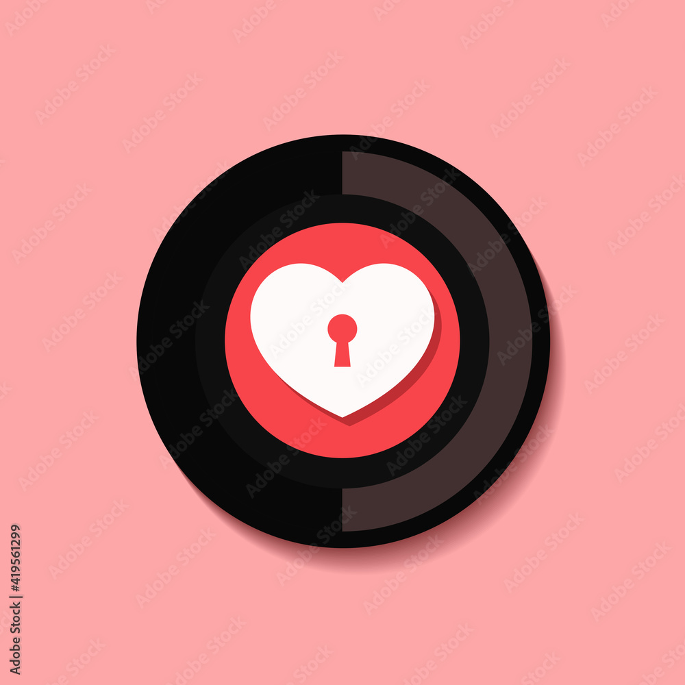 Heart with keyhole. Privacy. Lock of love. Illustration vector Heart with keyhole. Privacy. Lock of love. Illustration vector