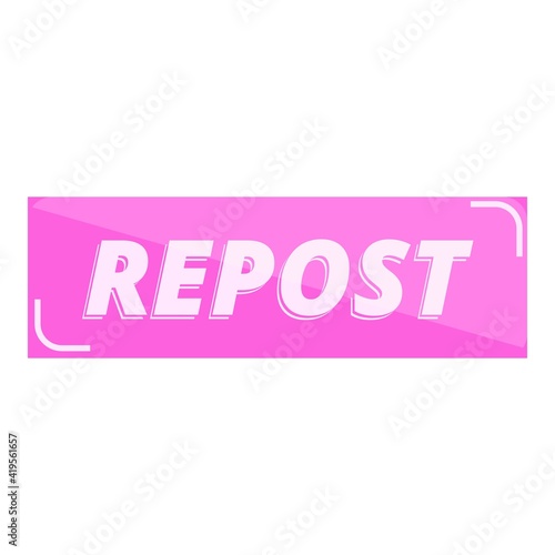 Repost user icon. Cartoon of repost user vector icon for web design isolated on white background
