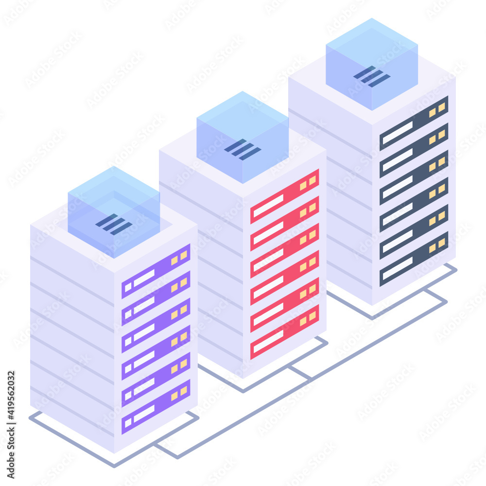 Server attached with computer denoting isometric icon of shared datacenter
Server attached with computer denoting isometric icon of shared datacenter