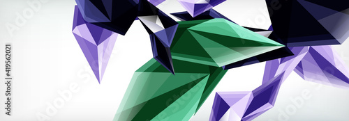 Vector 3d triangles and pyramids abstract background for business or technology presentations, internet posters or web brochure covers