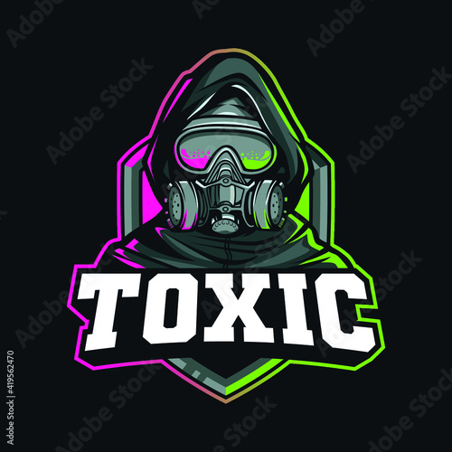 Toxic man with gas mask logo mascot for eSport and sport
