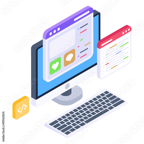 
An editable design vector of web coding

