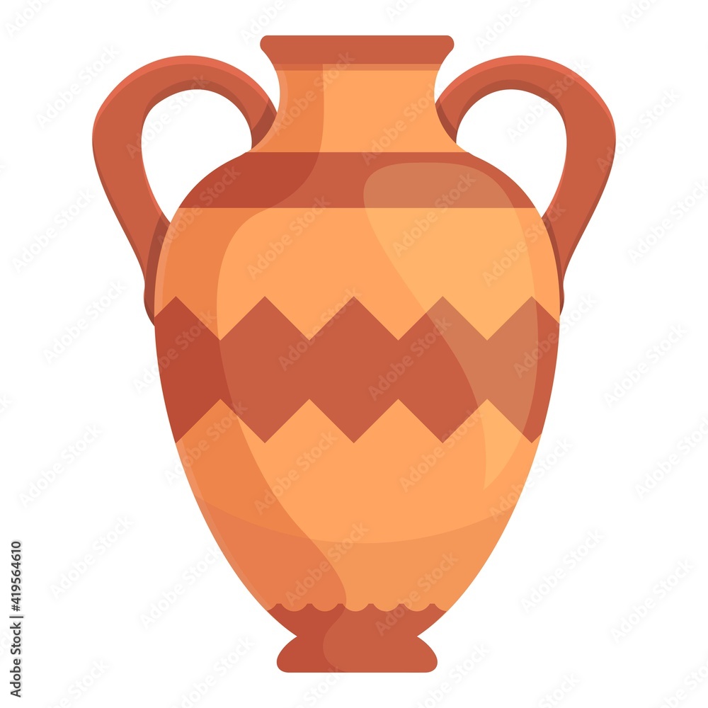 Amphora greek icon. Cartoon of amphora greek vector icon for web design isolated on white background