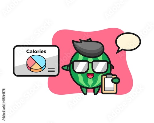 Illustration of watermelon mascot as a dietitian