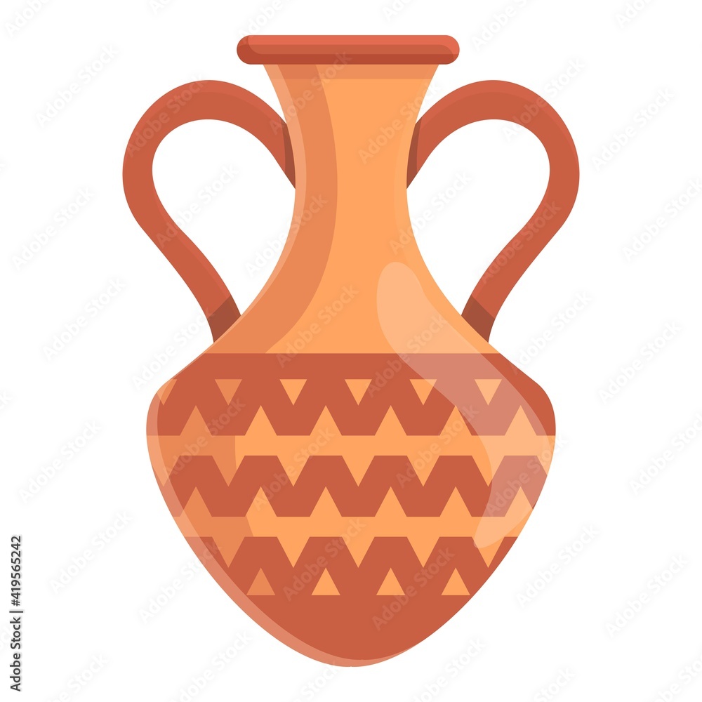 Amphora decorative icon. Cartoon of amphora decorative vector icon for web design isolated on white background
