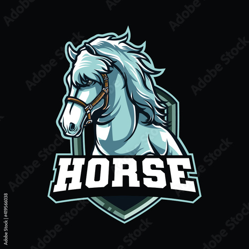 Horse mascot logo for esport and sport