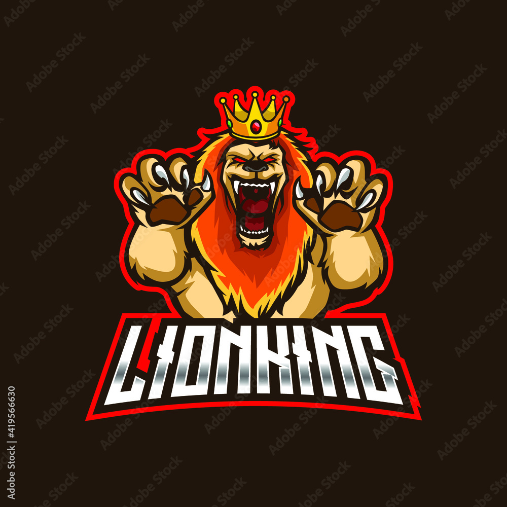 Lion King mascot logo cartoon