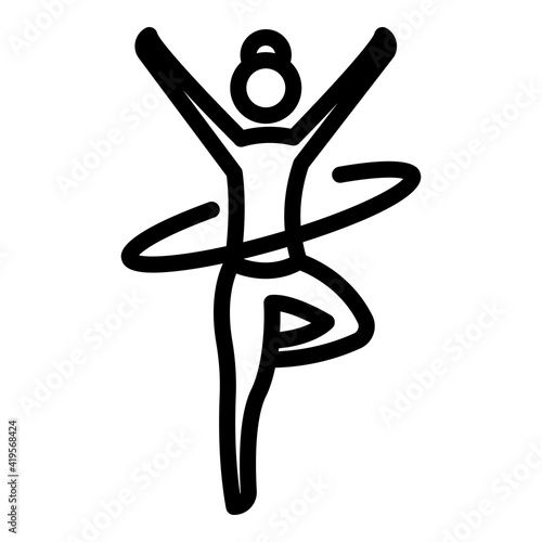 Pilates activity icon. Outline pilates activity vector icon for web design isolated on white background
