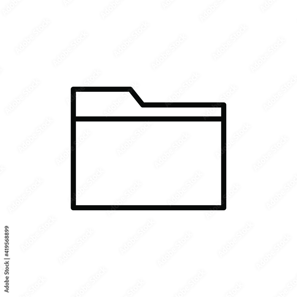 Folder vector icon. File symbol. Document archive sign. Web and application interface button. Isolated on white background. Folder vector icon. File symbol. Document archive sign. Web and application interface button. Isolated on white background.