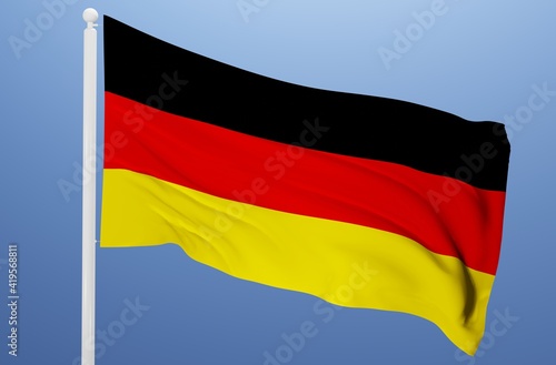 germany national flag fluttering in the wind 3d realistic render 