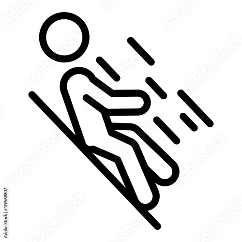 Careless person on ground icon. Outline careless person on ground vector icon for web design isolated on white background