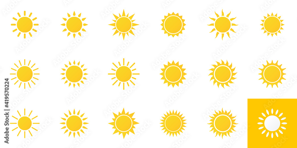 Sun Icons set. Vector Sun Icons set. Vector