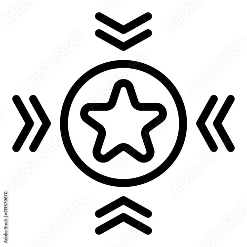 Self-esteem star idea icon. Outline self-esteem star idea vector icon for web design isolated on white background