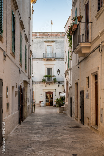 typical scenery in the picturesque oldtown of Locorotondo  Puglia