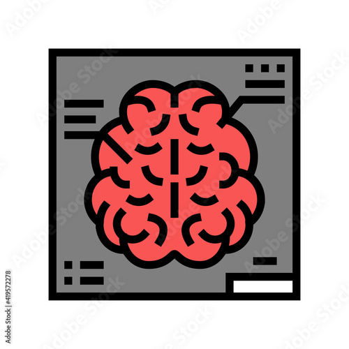 brain radiology researching color icon vector. brain radiology researching sign. isolated symbol illustration