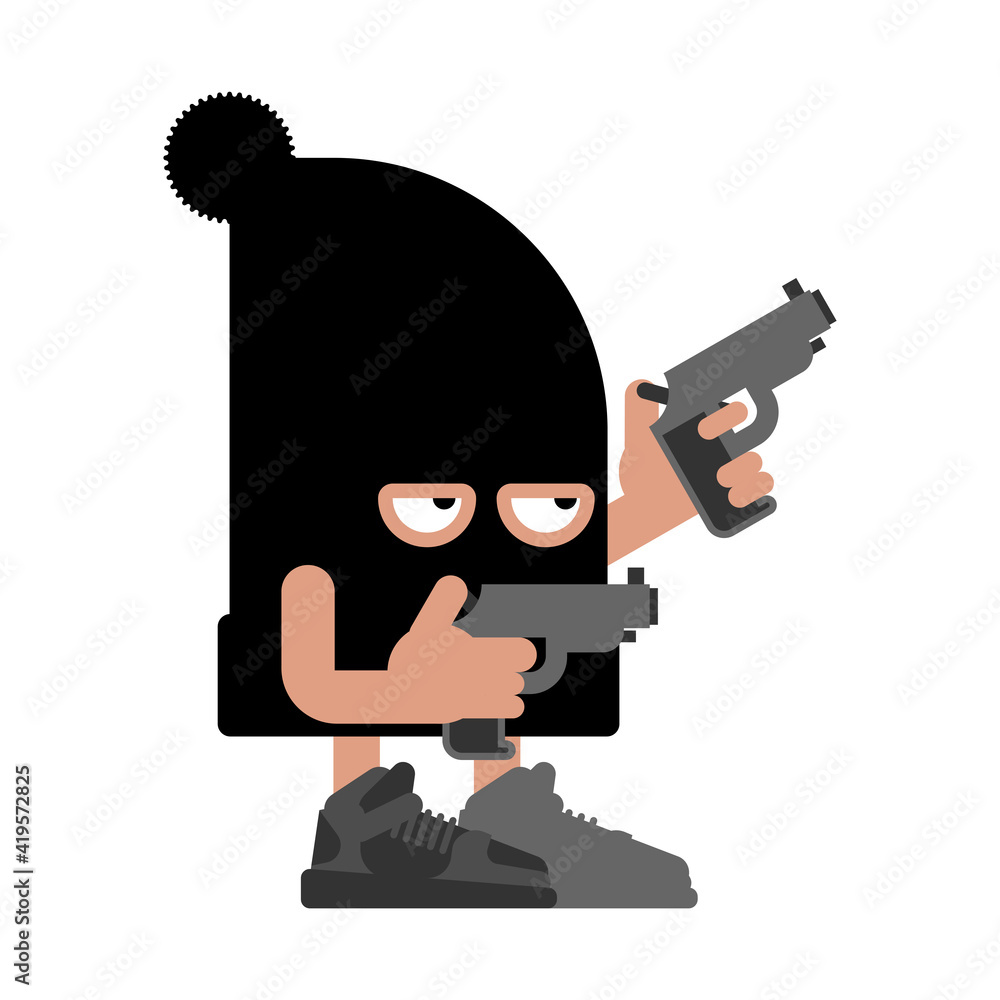 Cute Robber isolated. Cartoon thug vector illustration Stock Vector | Adobe  Stock