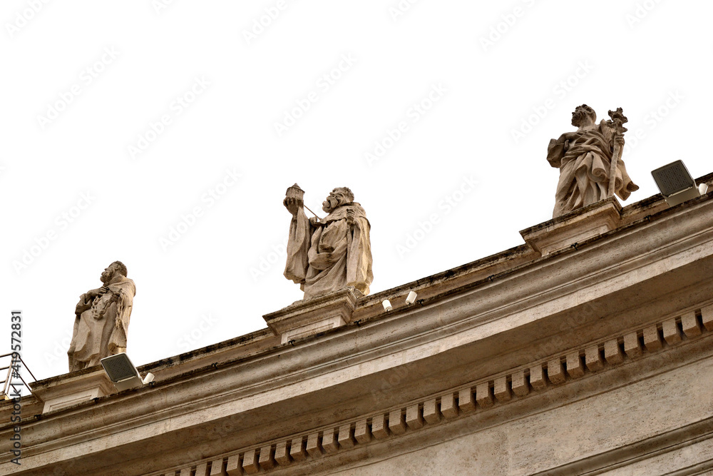 Piazza San Pietro,  Città del Vaticano - detail with statues - St. Peter's square, Vatican  city, Rome, Italy