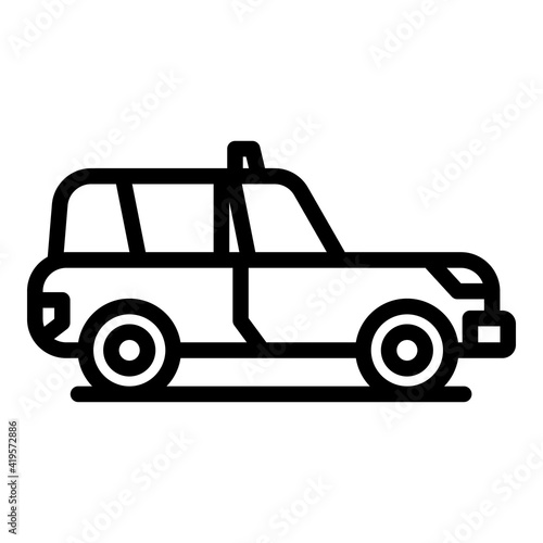Airport taxi icon. Outline airport taxi vector icon for web design isolated on white background