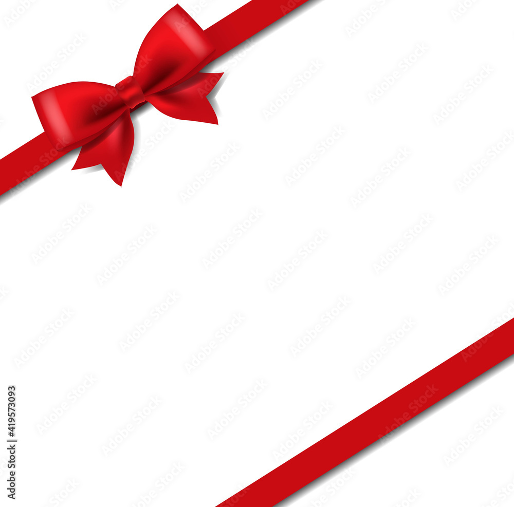 Silk Red Ribbon Isolated White Background With Gradient Mesh, Vector Illustration Silk Red Ribbon Isolated White Background With Gradient Mesh, Vector Illustration