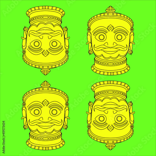 Indian metal mask designs for fabric/textile printing