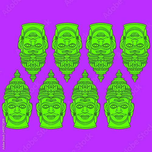 Indian metal mask designs for fabric/textile printing