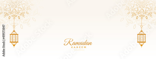 ramadan kareem islamic banner with mandala decoration